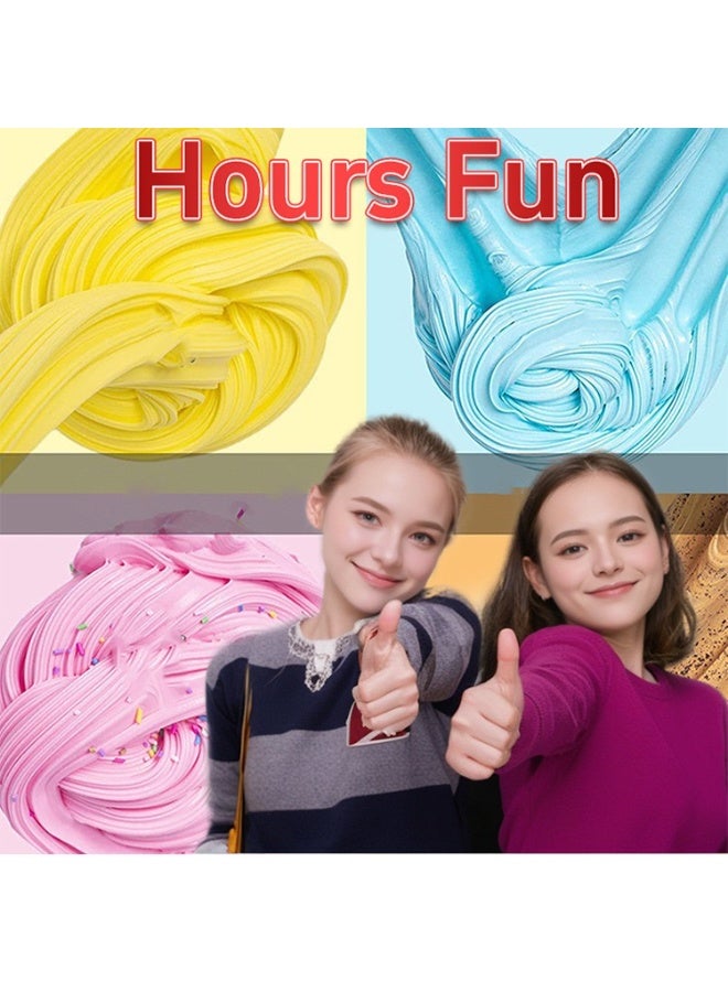 JAYATO 10 Pack Long-Lasting Scented Fruit Slime DIY Kit Butter Slime Set, 50MM Per Pack, Soft and Non Sticky & Safe Sensory Toys for Stress Relief, Stretchy Fun Party Favors, Birthday Gifts for Girls and Boys, Stress Relieving Slime Bulk Ice Cream Mould Fillers - Image 4